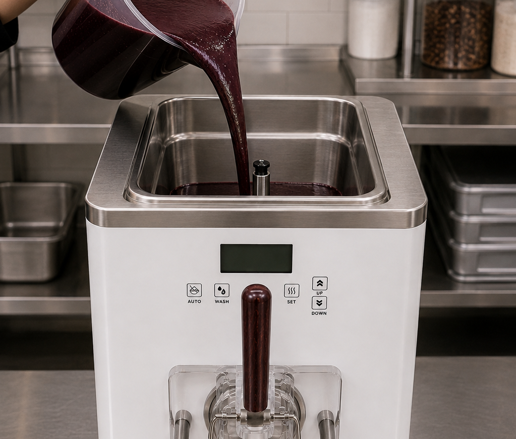Wild acai machine pour